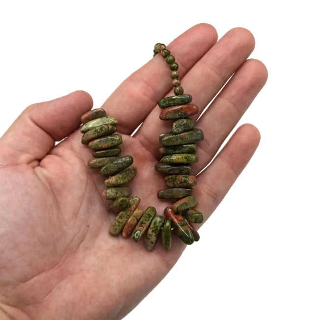 Collana Chips Lunghe Unakite dettaglio - Pleyas