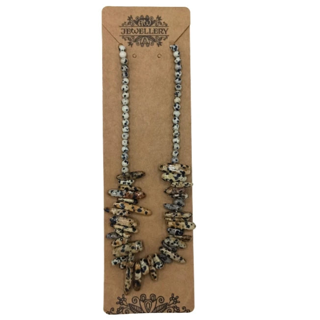 Collana Chips Lunghe Pietra Dalmata dettaglio - Pleyas