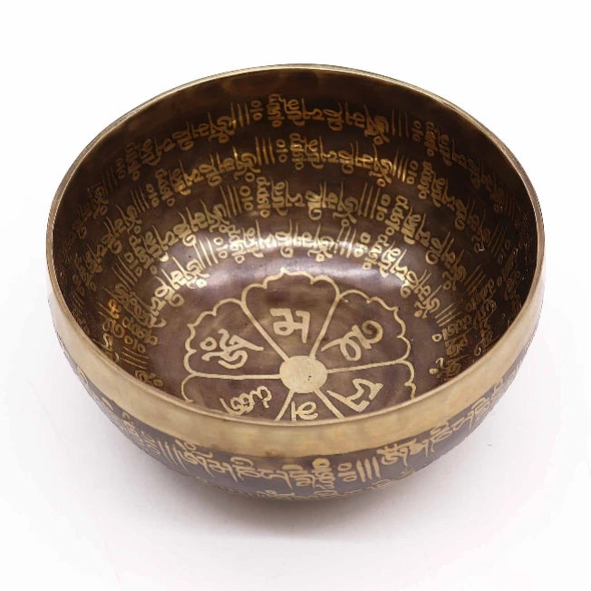 campana tibetana incisa mantra 16cm-Pleyas