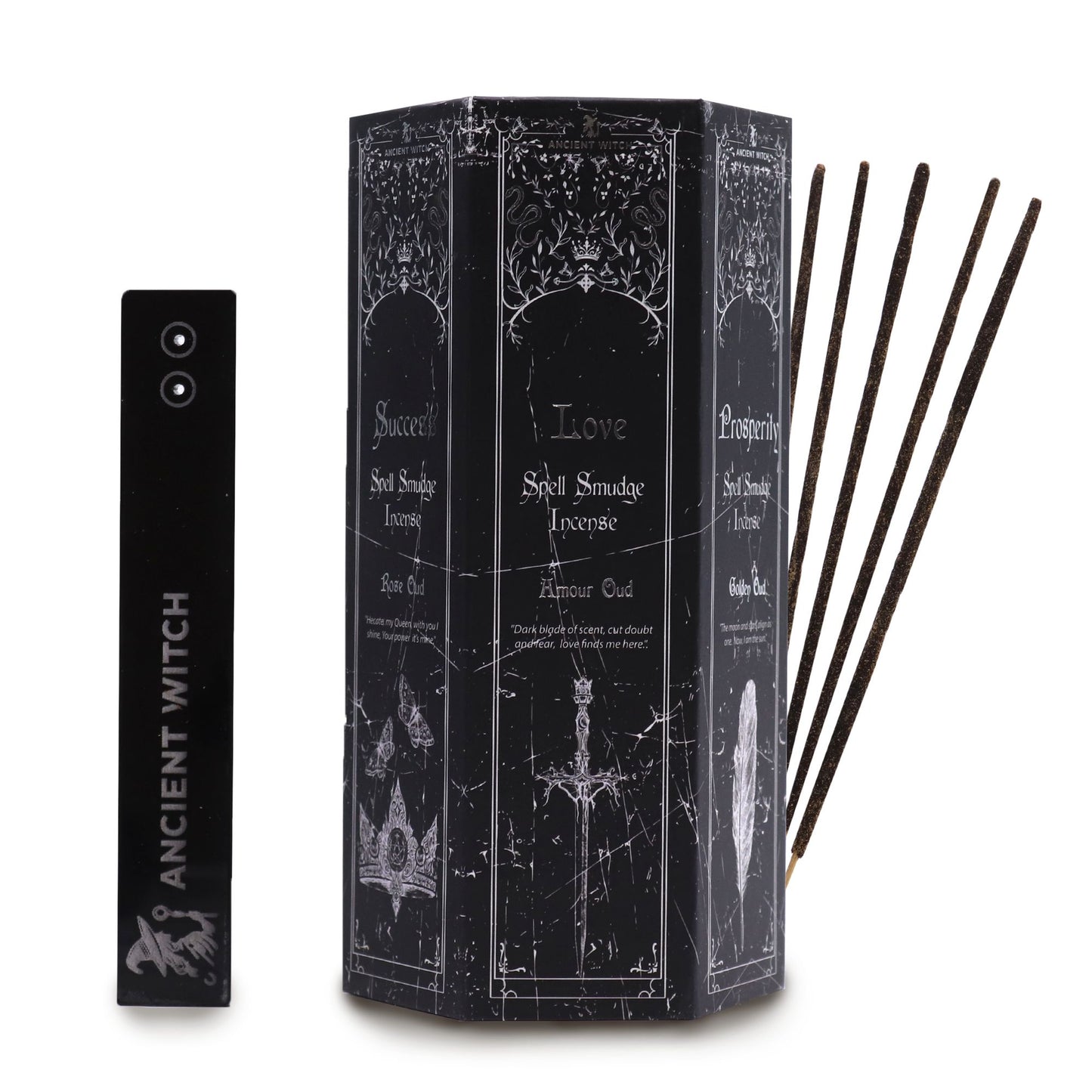 Bastoncini di incenso e packaging del kit completo rituali e pendoli - Pleyas