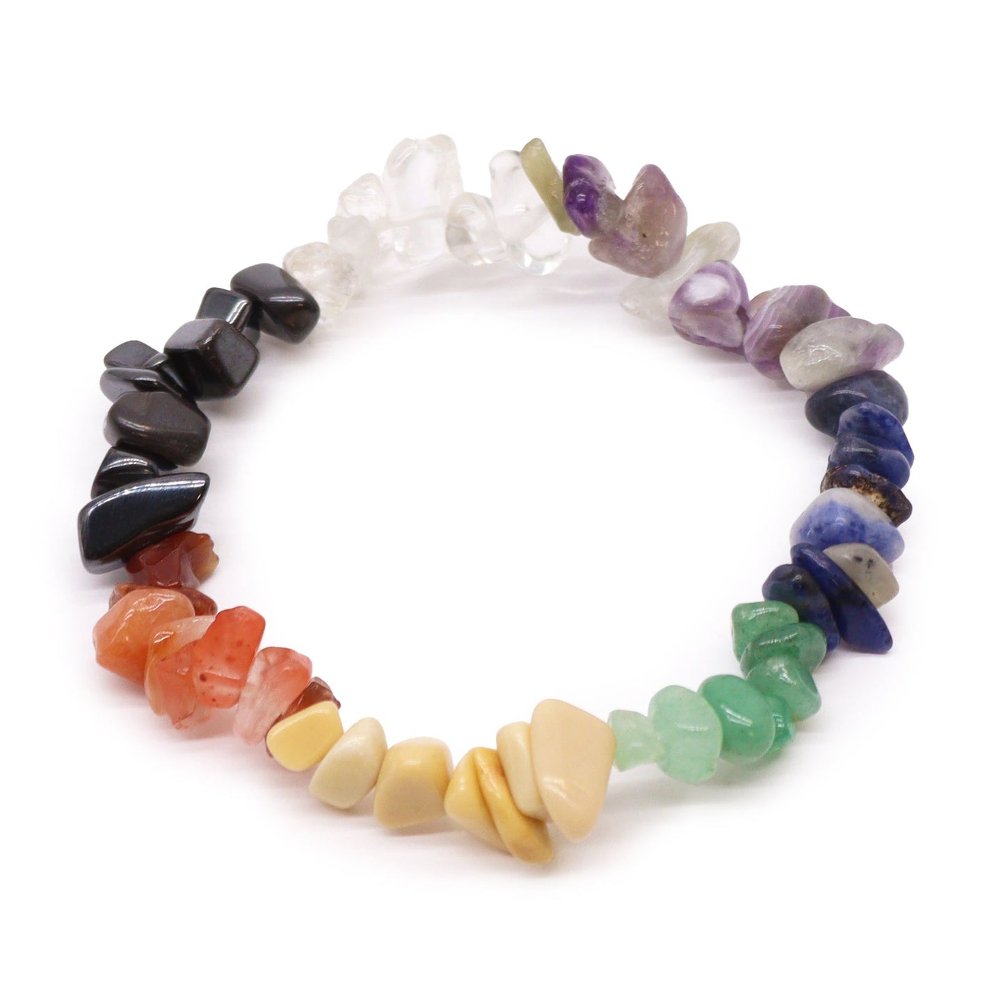 braccialetto frammenti di pietre preziose 7 chakra - Pleyas