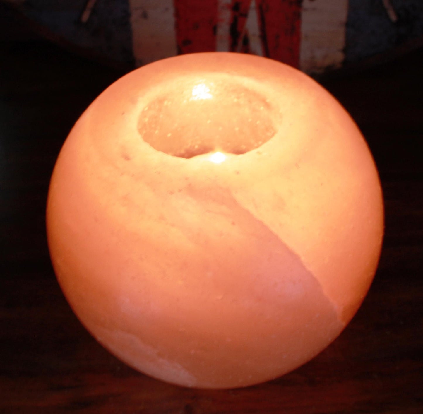 Porta lumini sale himalaya rotondo naturale