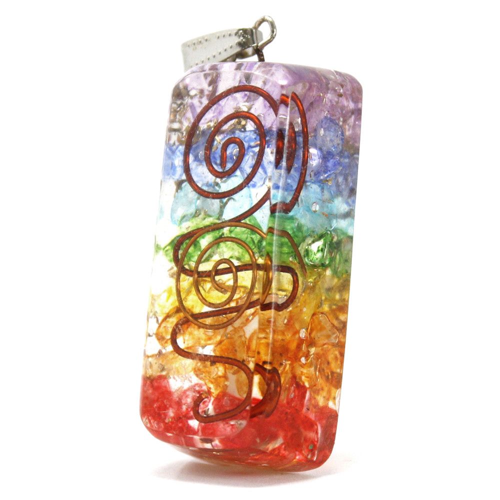 Pendente Orgonite arcobaleno Attrattore in Rame - Pleyas