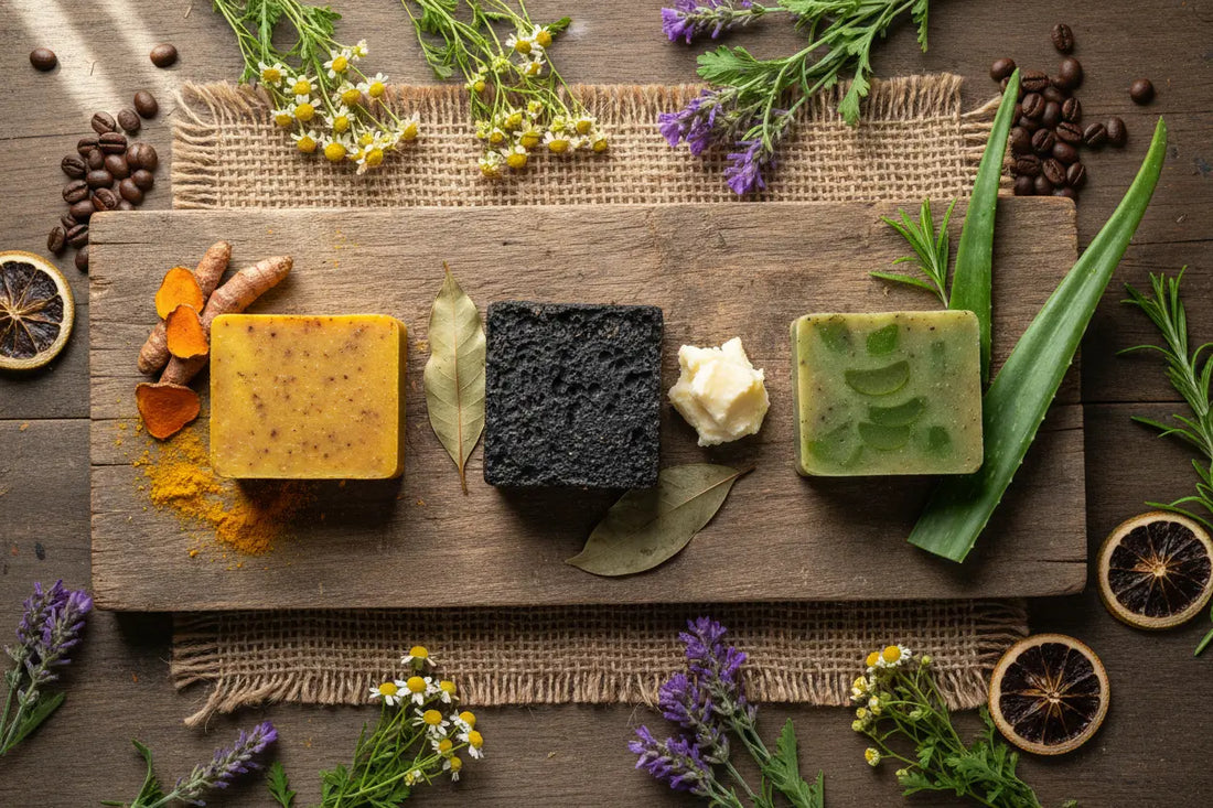 saponi naturali curcuma aloe vera e nero africano per la cura del corpo