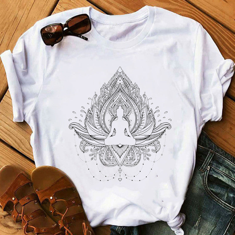 T-Shirt Milk Silk Buddha Dharma - Cotone Poliestere - Pleyas