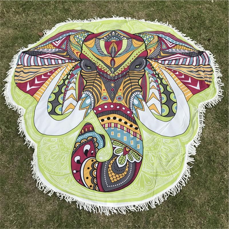 Arazzo Coperta Arcobaleno Mandala con Elefante - Pleyas