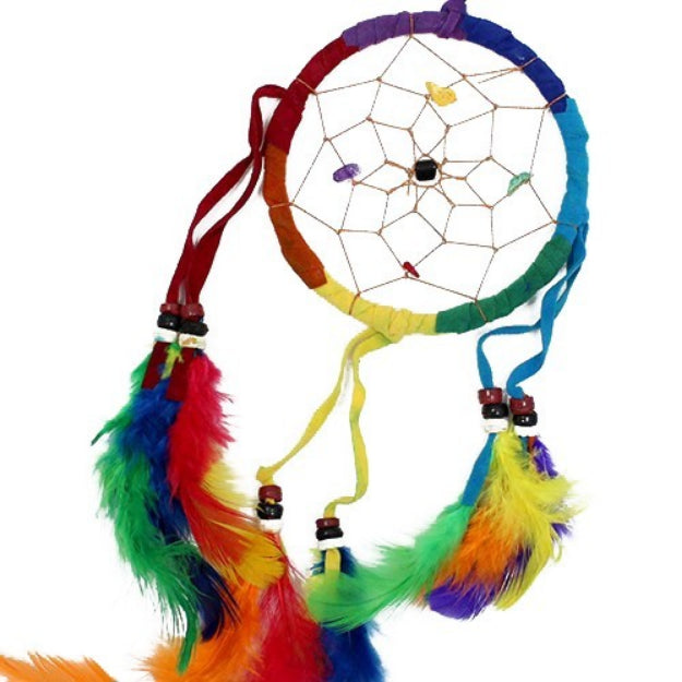 Acchiappasogni Rotondo Medio Arcobaleno-Protezione e Armonia-Pleyas