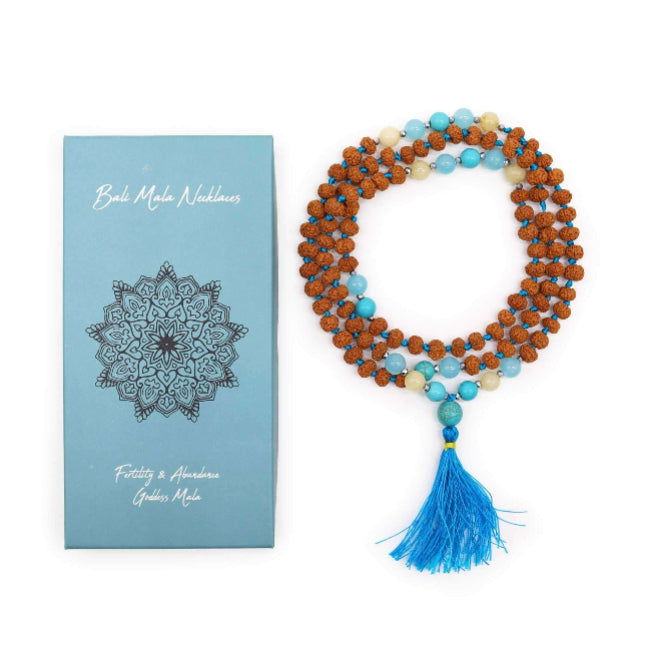 Mala Bali Fertilità 108 Perle Rudraksha dettaglio - Pleyas