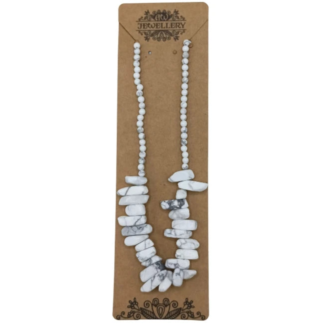 Collana Chips Lunghe Diaspro Bianco dettaglio - Pleyas