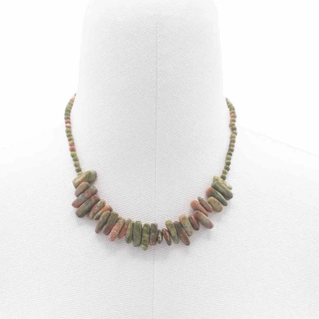 Collana Chips Lunghe Unakite Equilibrio Emotivo - Pleyas