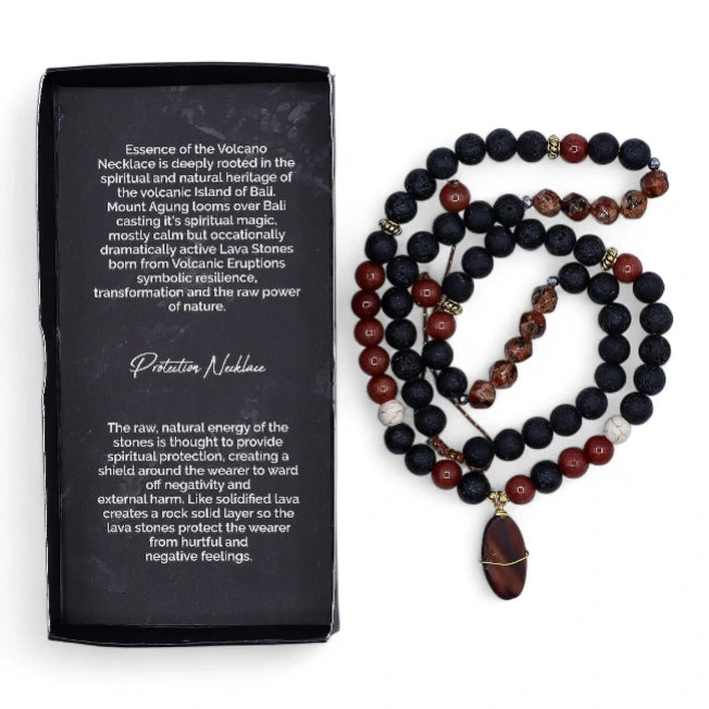 Collana Essenza del Vulcano Protezione Pietra Vulcanica - Pleyas