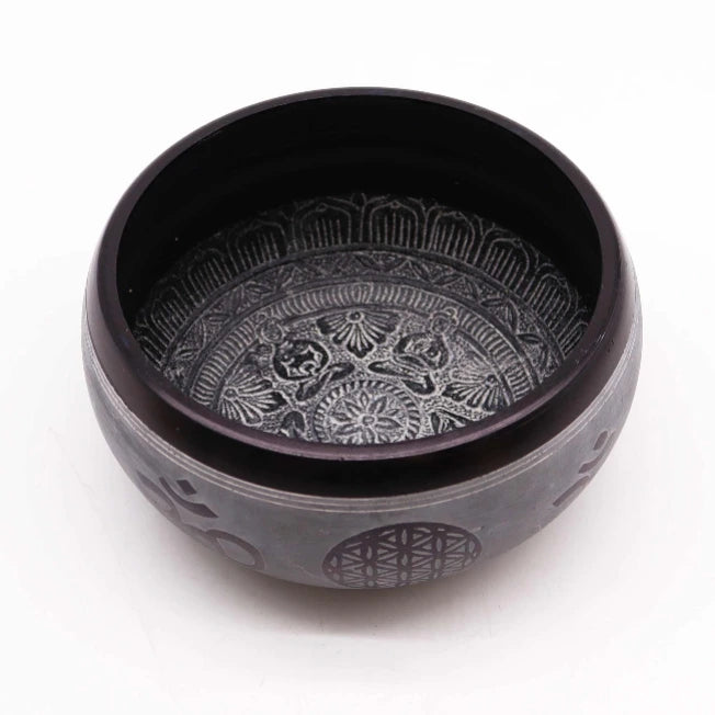 campana tibetana polvere terra om cinque buddha-Pleyas