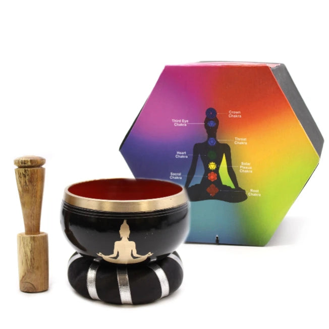 Campana Tibetana set-Buddha-Nera 10.7 cm-Pleyas