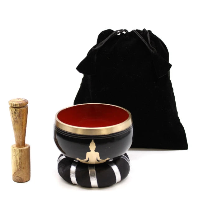 Campana Tibetana set-Buddha-Nera 10.7 cm-Pleyas