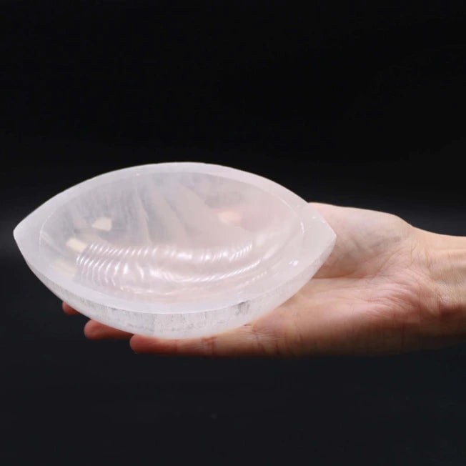 Ciotola Selenite Occhio 15 cm-Protezione dettaglio-Pleyas
