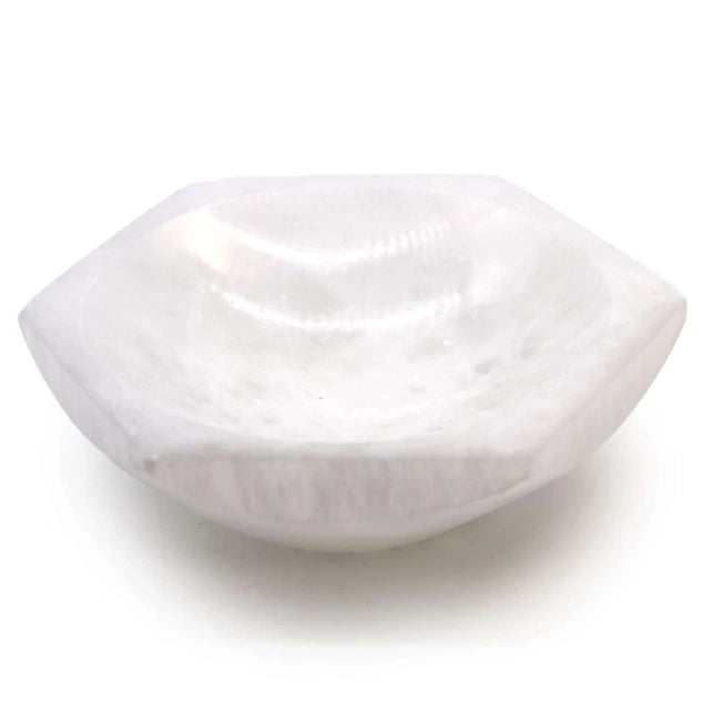 Ciotola selenite esagonale 15 cm-Pleyas