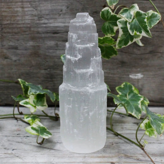 Torre in Selenite 15 cm-Pleyas