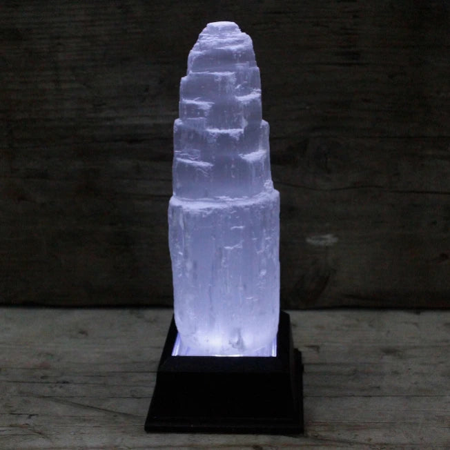 Torre in Selenite 15 cm-Pleyas