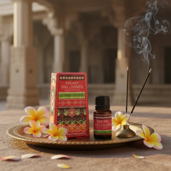 Dettaglio olio fragranza banjara nag champa india 10ml-Pleyas