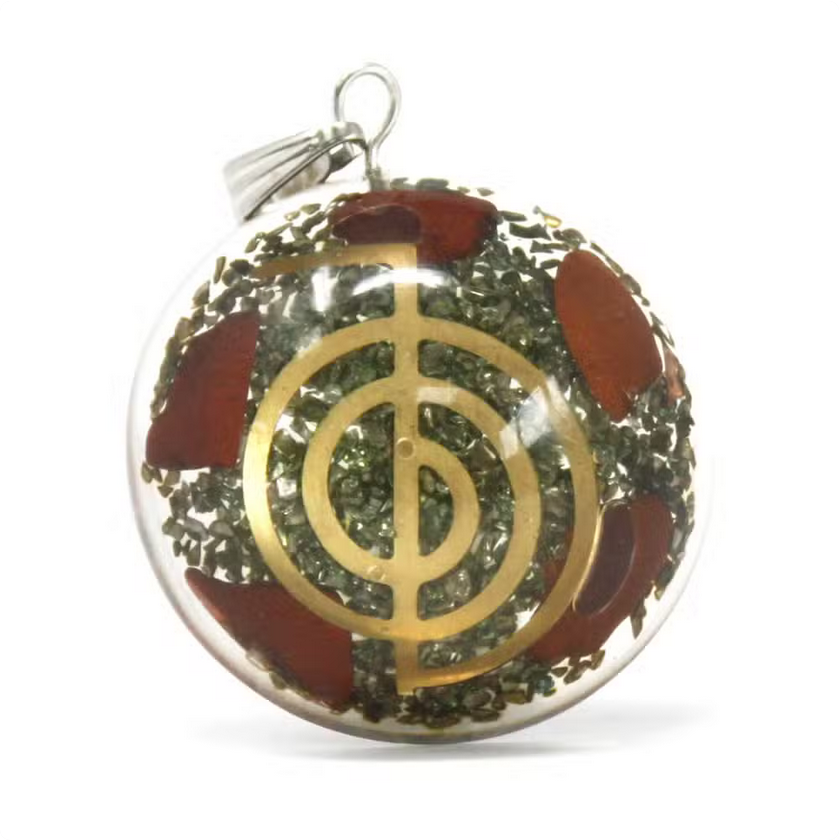 dettaglio Pendente in orgonite Spirale-Pleyas