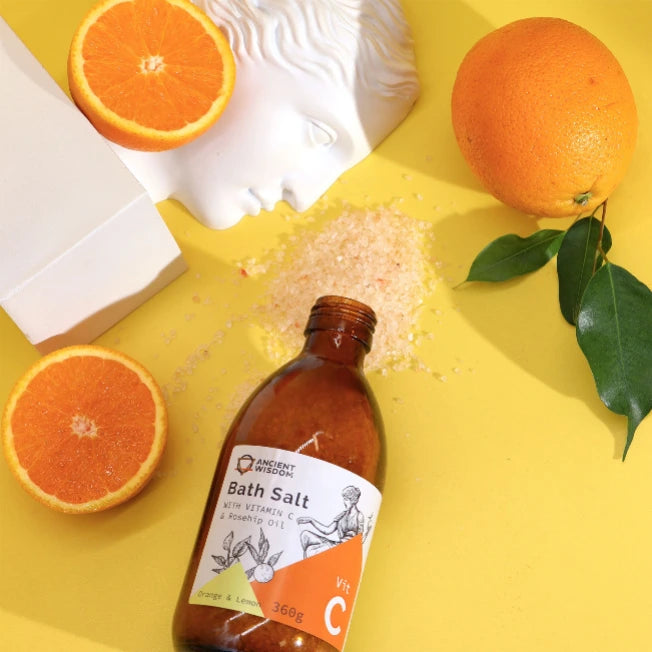 Sali da bagno rivitalizzanti alla Vitamina C e oli essenziali agrumati - Pleyas