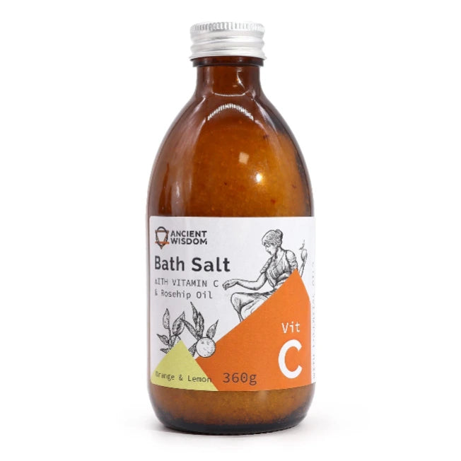 Confezione in vetro sali da bagno idratanti alla Vitamina C Sentiti Come una Dea - Pleyas