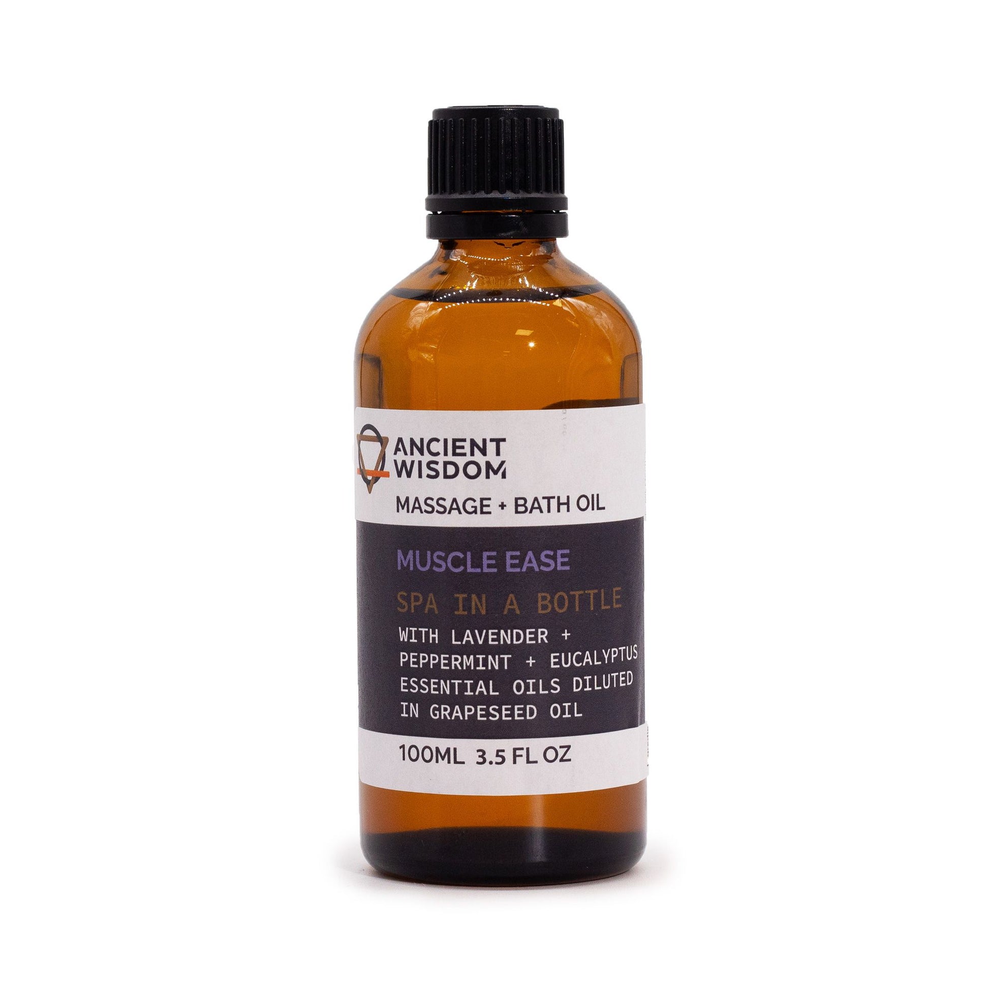 Olio da massaggio muscoli 100ml - Olio per il sollievo muscolare con olio di semi d'uva, lavanda, menta e eucalyptus.