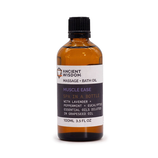 Olio da massaggio muscoli 100ml - Olio per il sollievo muscolare con olio di semi d'uva, lavanda, menta e eucalyptus.