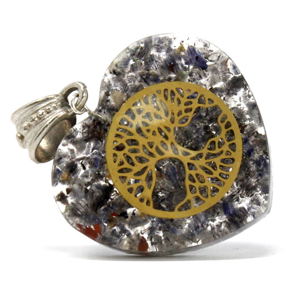 Pendente orgonite cuore Albero della Vita - Pleyas