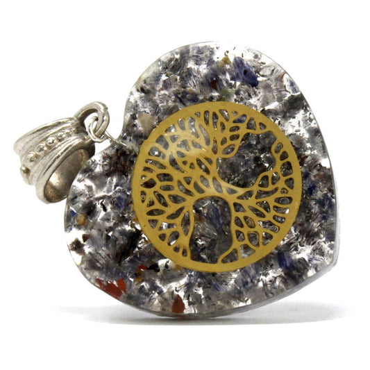 Pendente orgonite cuore Albero della Vita - Pleyas