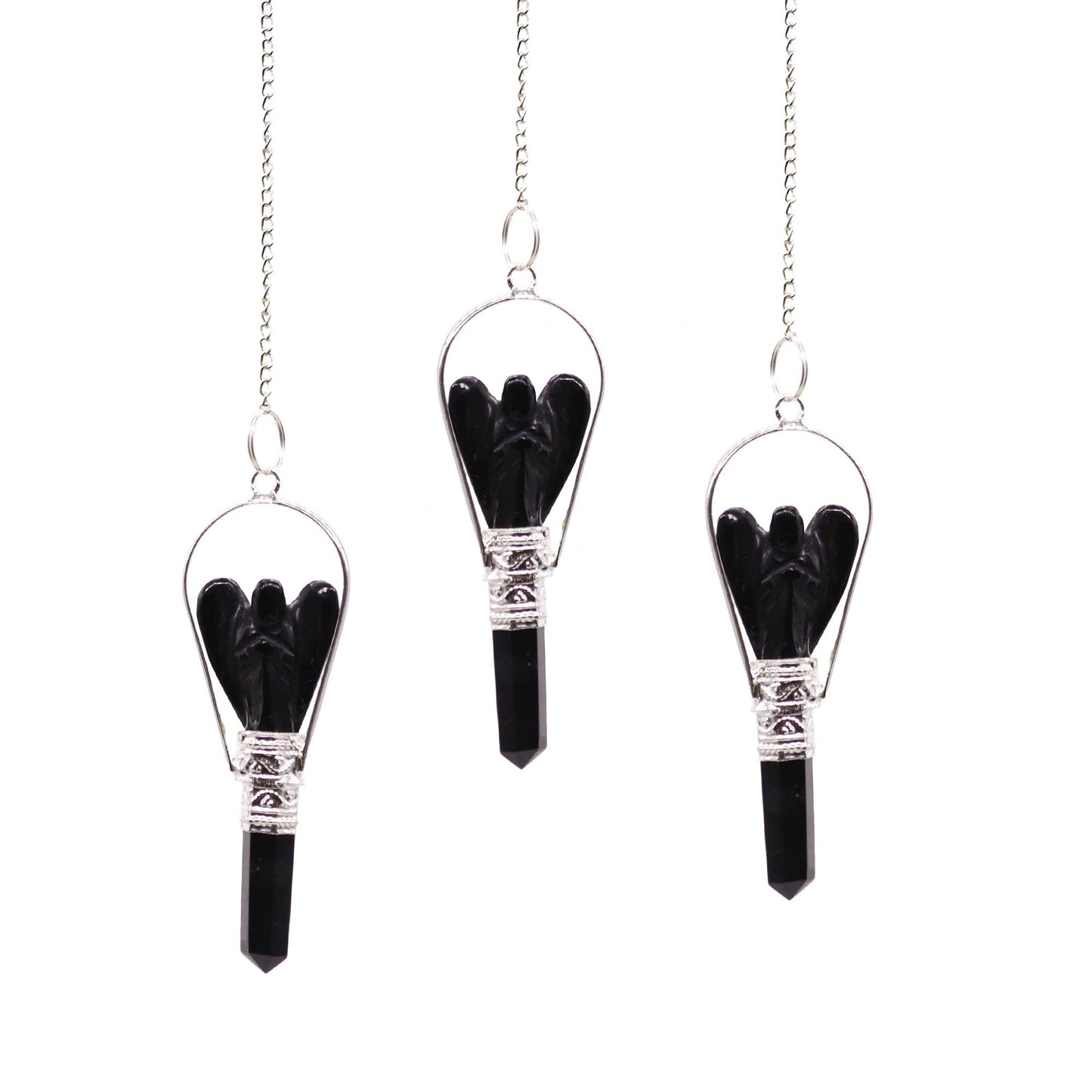 Pendolino magico Angelo con anello-Agata Nera-Pleyas