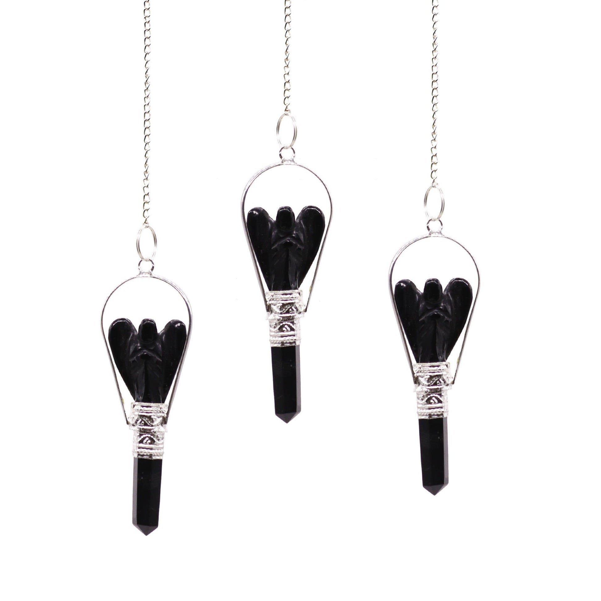 Pendolino magico Angelo con anello-Agata Nera-Pleyas