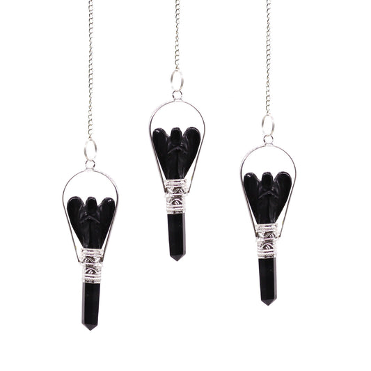Pendolino magico Angelo con anello-Agata Nera-Pleyas