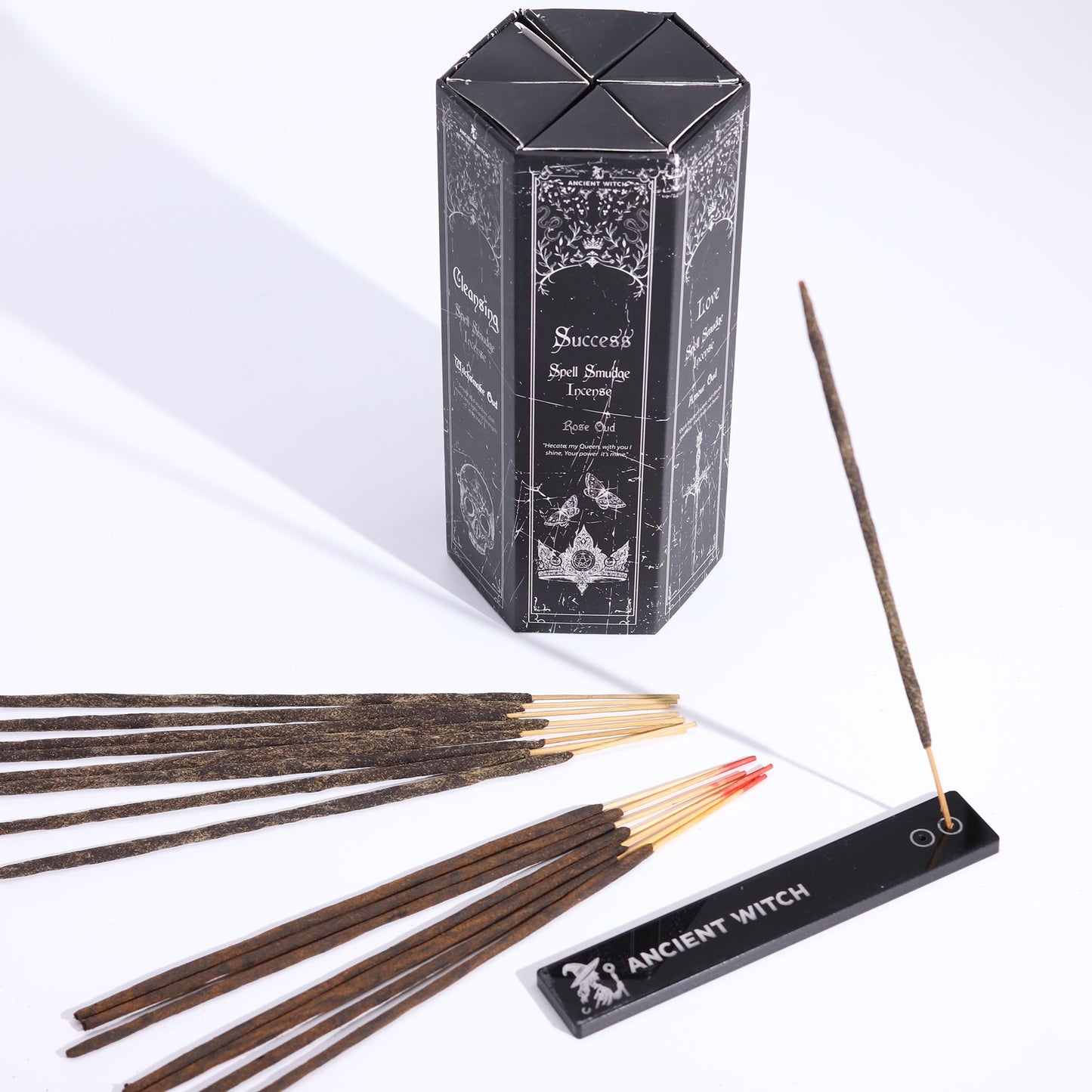 Collezione incensi rituali con pendoli in pietre naturali e schede divinatorie - Pleyas