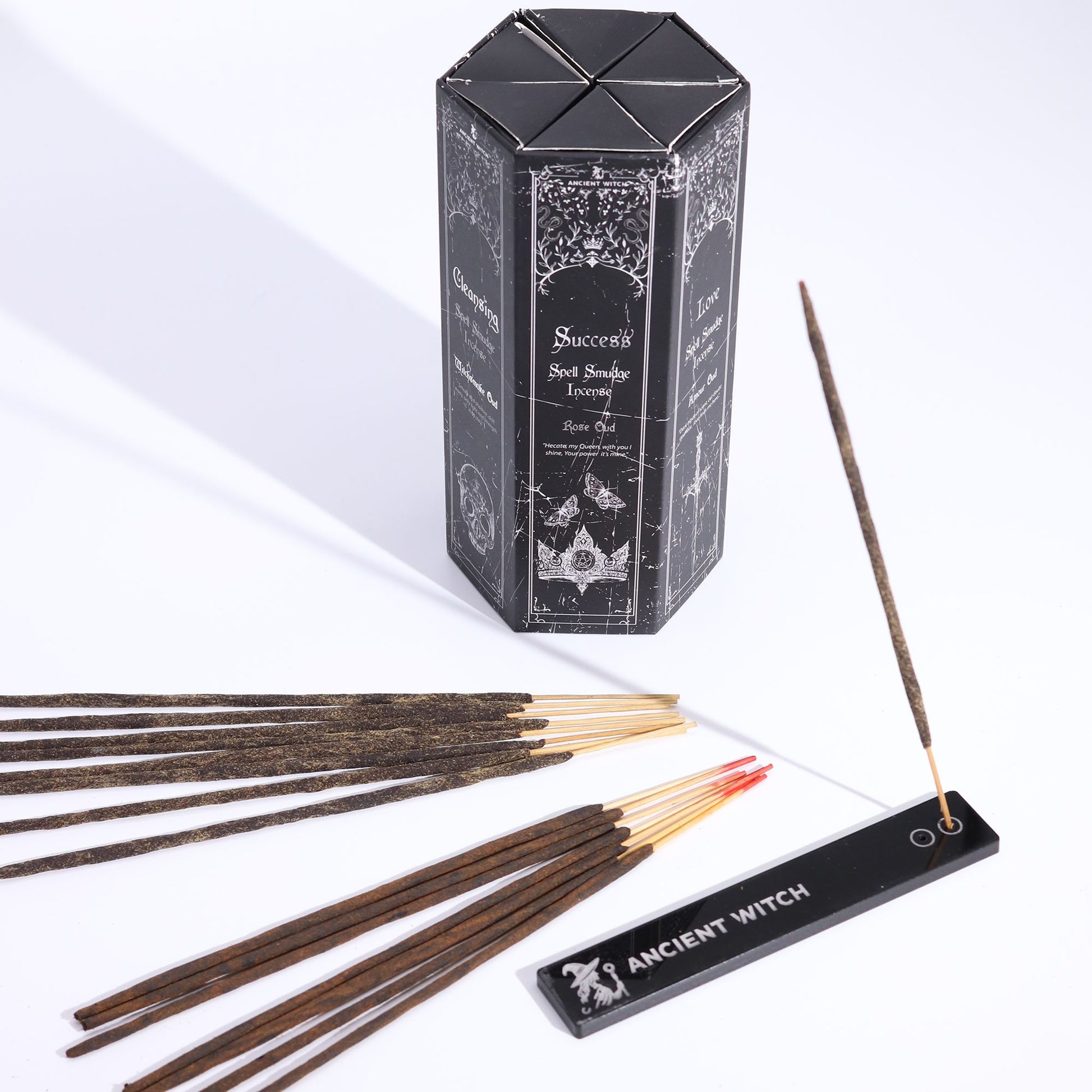 Collezione incensi rituali con pendoli in pietre naturali e schede divinatorie - Pleyas