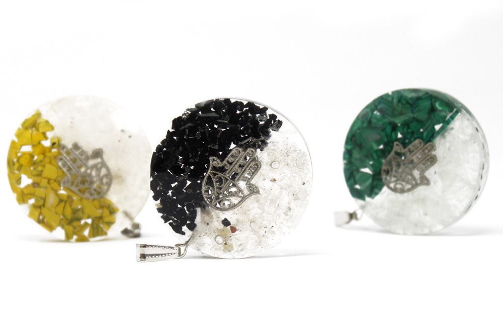 Pendente in Orgonite-Hamsa-Bene e Male-Pleyas