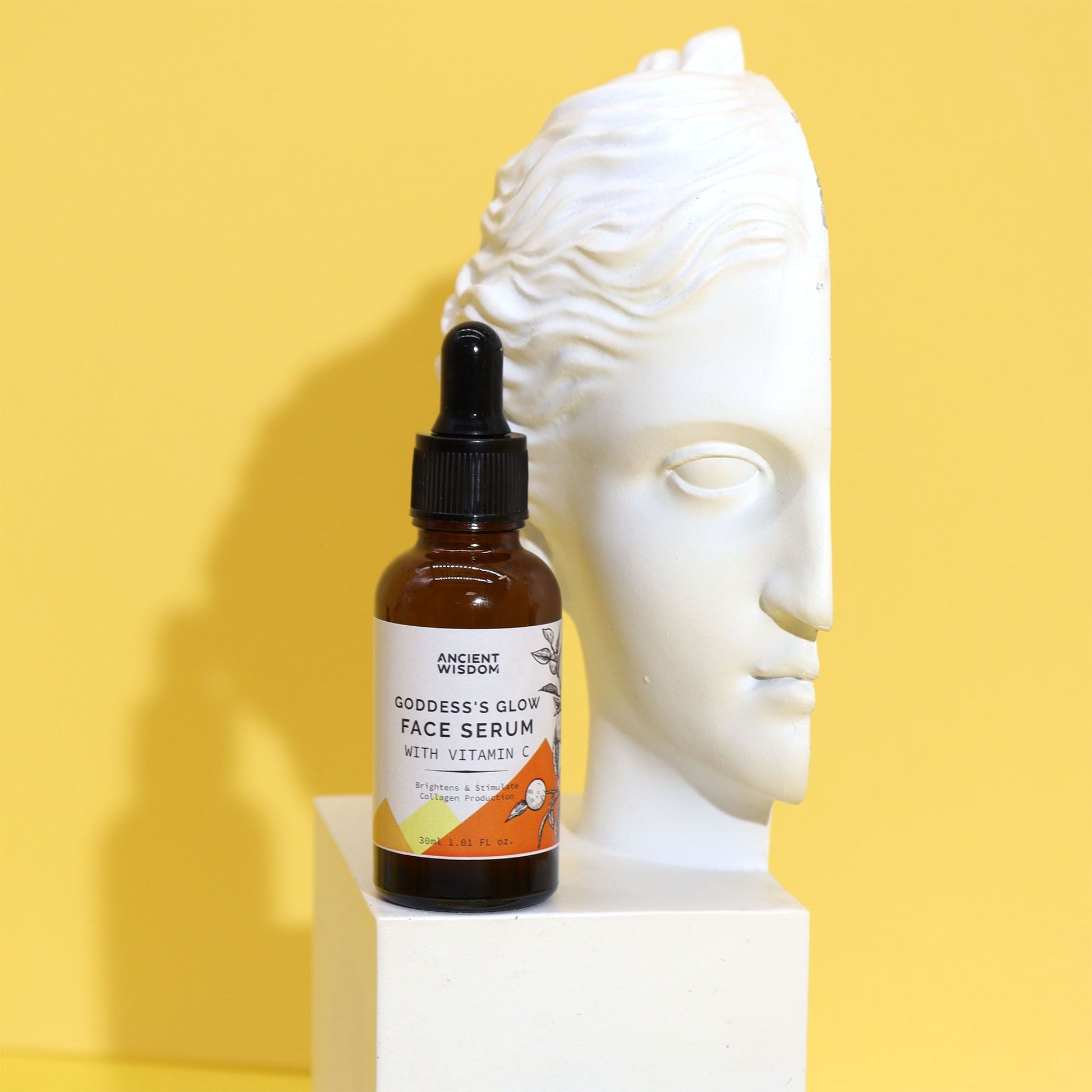 Flacone siero viso illuminante alla Vitamina C con scatola Goddess Glow - Pleyas