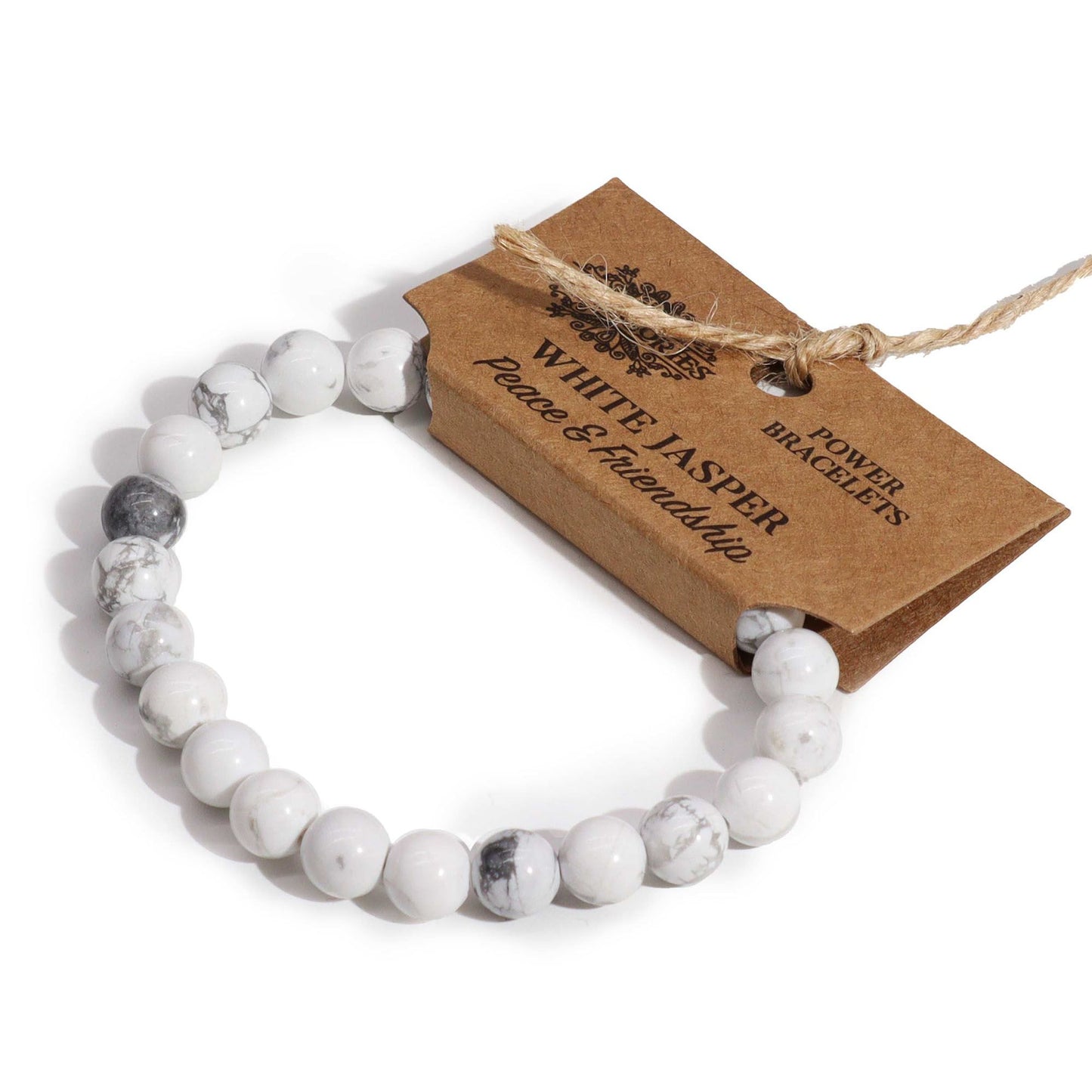 Bracciale energetico bianco Jasper - Pleyas