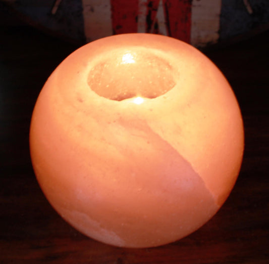 Porta lumini sale himalaya rotondo naturale