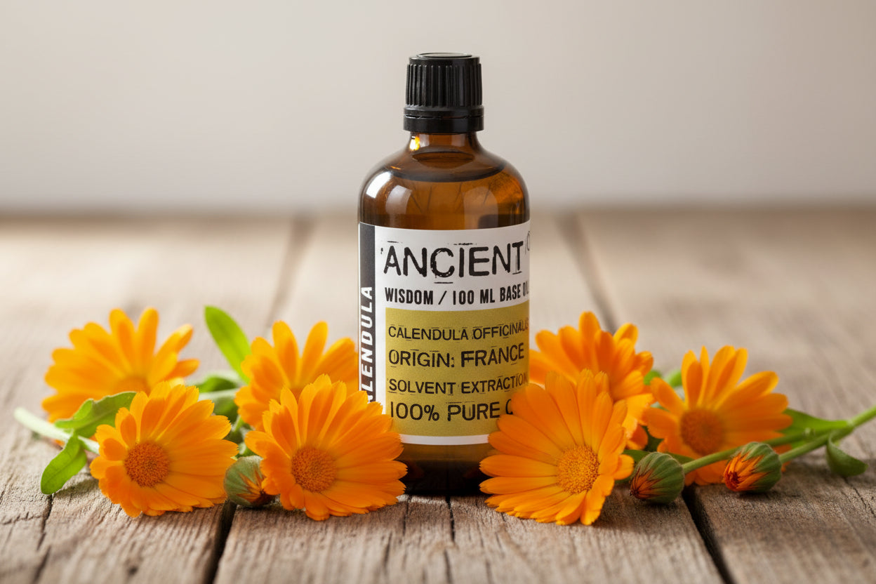 Flacone olio base di calendula puro 100ml uso cosmetico naturale – Pleyas