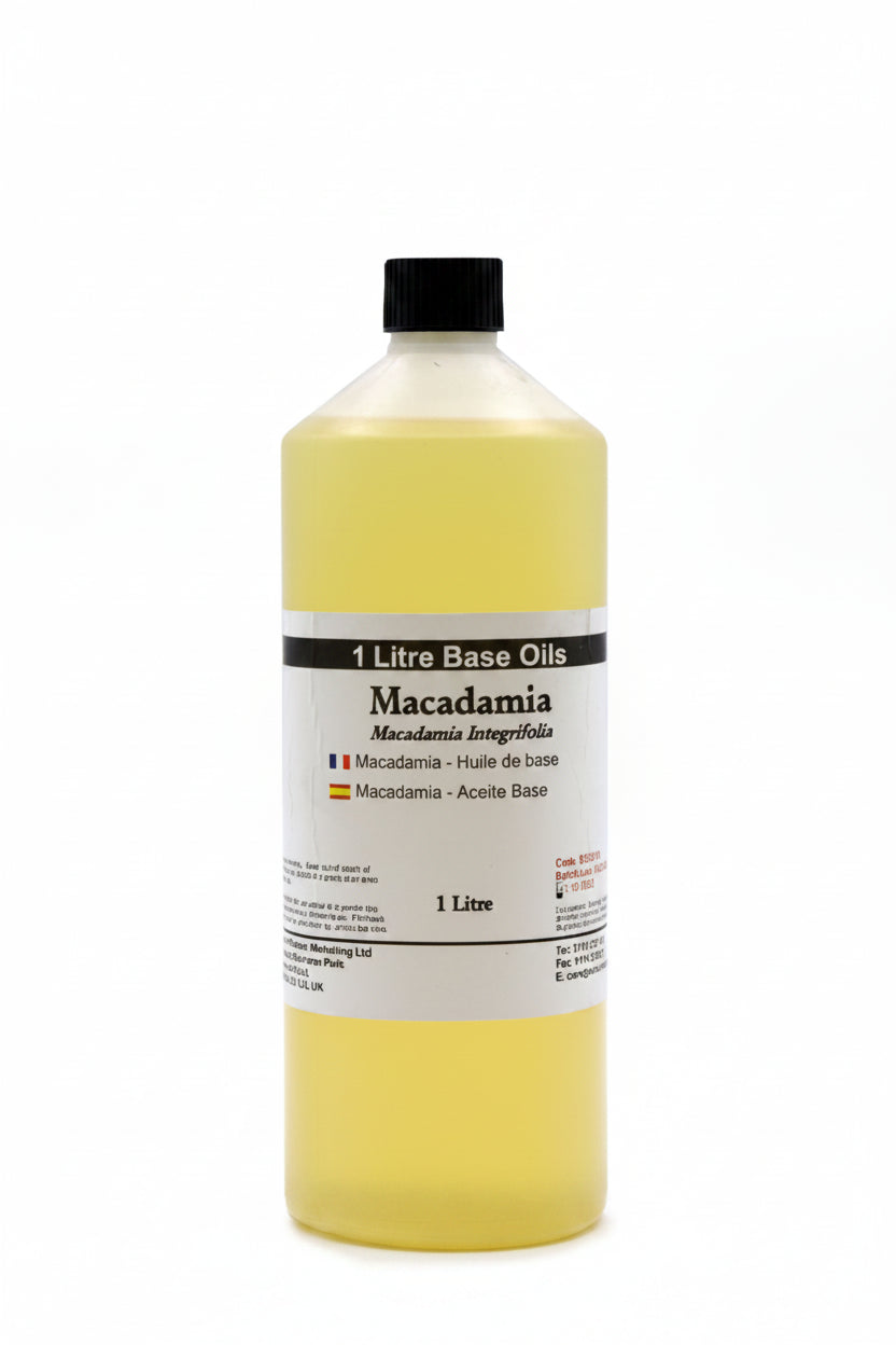 Olio base di macadamia 1 litro setoso per pelle matura – Pleyas