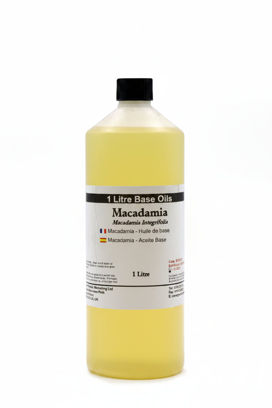 Olio base di macadamia 1 litro setoso per pelle matura – Pleyas
